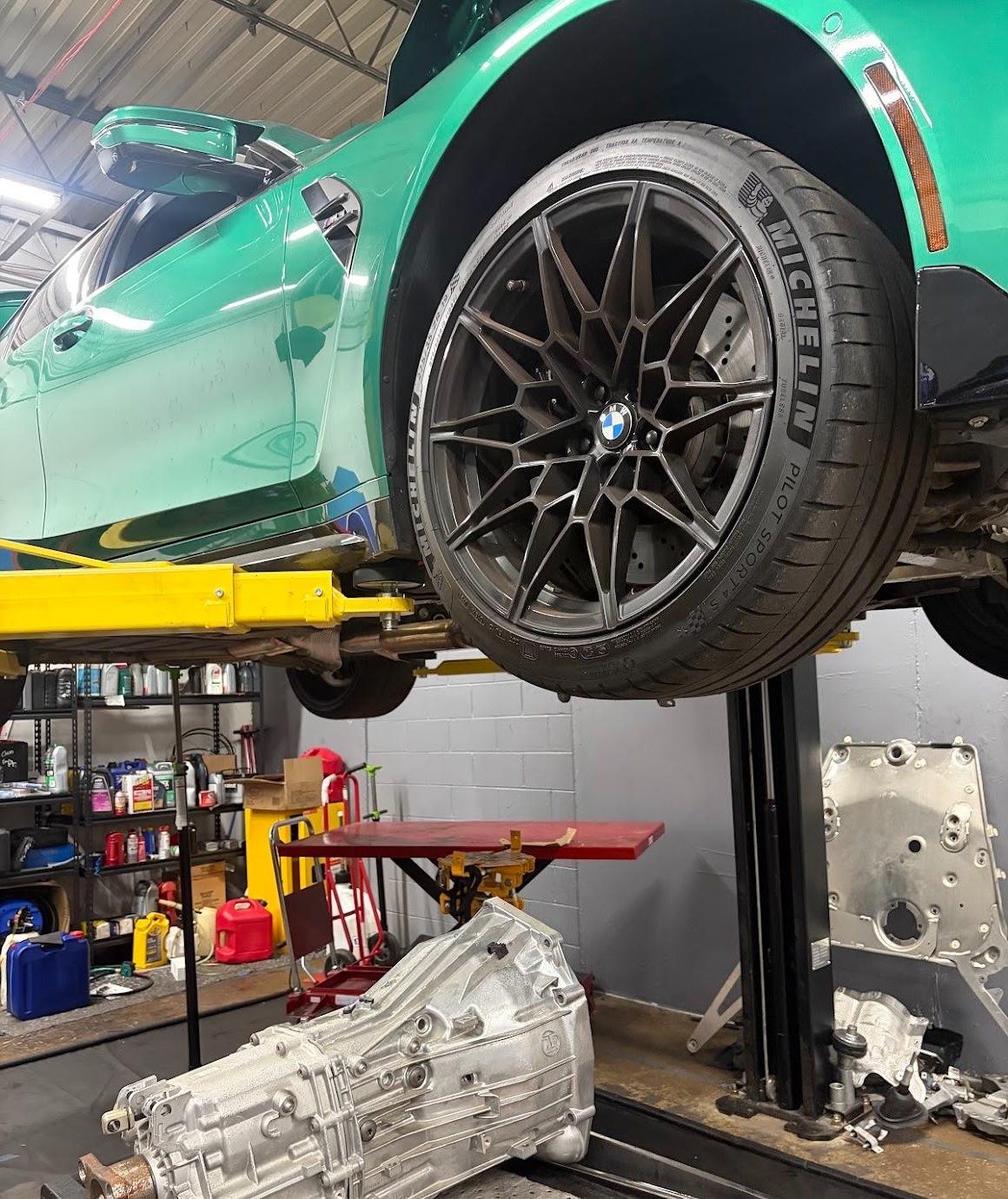 Isle of Man Green G80 M3 on the lift