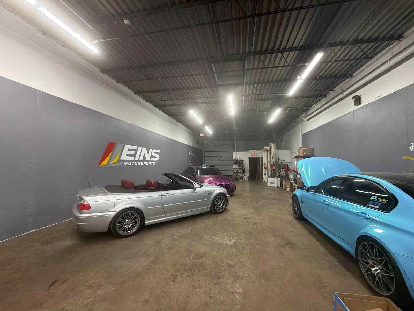 E46 M3 convertible, F80 and G80 along the Eins wall